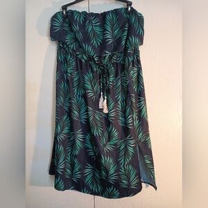 Shein Women's plus size 4X Strapless Tropical Floral Dress